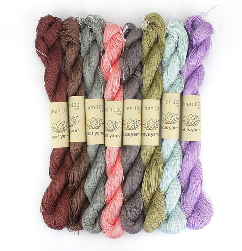 Lotus Yarns 100% Natural Linen Lace Weight Hand Knitting Crochet Yarn 50g/Hank for Summer Fashion Garments Baby Clothes Soft and Cool (6)...