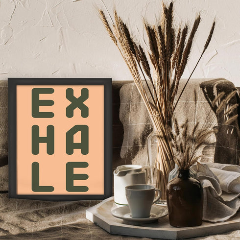 Posterizer 1 pcs-Exhale-encouraging minimalistic wall art-Motivational & Inspirational Art-Typography Art-decor for Girls, Teens Bedroom- UNFRAMED...