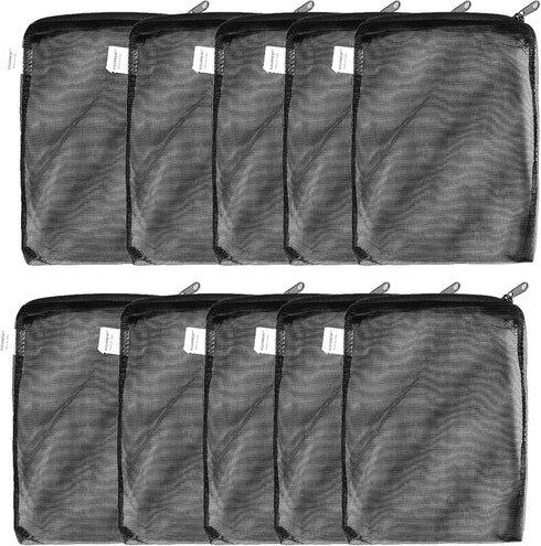 AQUANEAT 10pcs Aquarium Filter Media Bags, Fish Tank Fine Mesh Bags, 3”x4”/3”x8”/5.5”x8” with Plastic Zipper for Activated Carbon (5.5" x 8")...