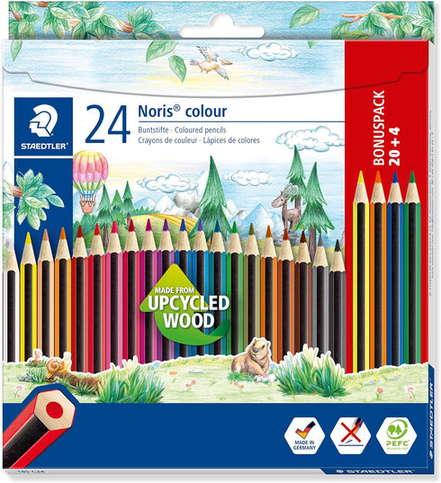 STAEDTLER 185 C24P Noris Colour Pencils - Assorted Colours (Pack of 20 + 4 FREE)...