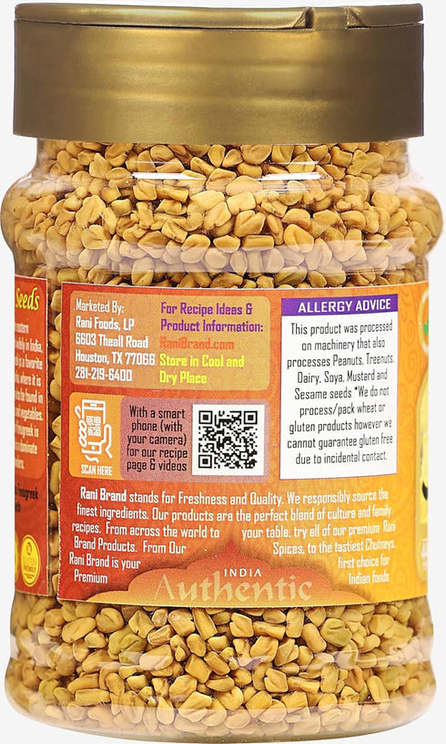 Rani Fenugreek (Methi) Seeds Whole 5oz (141g) PET Jar, Trigonella foenum graecum ~ All Natural | Vegan | Gluten Friendly | Non-GMO | Kosher | Indi...