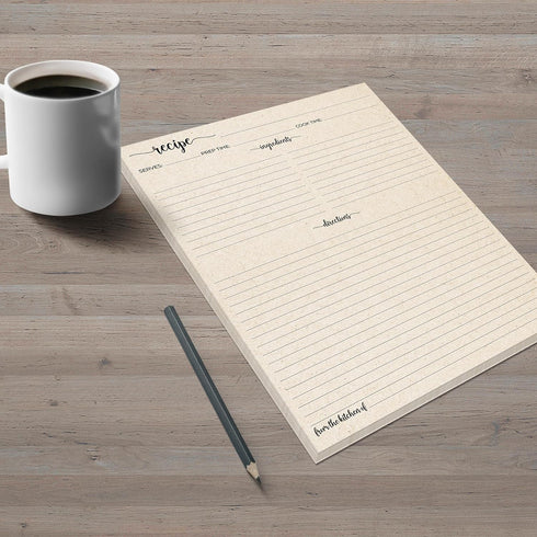 321Done Recipe Paper, Made in USA - 8.5x11 Tan, Full Page Blank Recipe Paper to Write in Your Own Recipes, Minimalist Letter Size Refill Pages for...