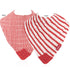 Nuby Reversible 100% Natural Cotton Muslin 3 Piece Teething Bib, Grey/Red/Blue, Arrows/Red Stripes/Elephants...