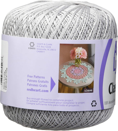 Aunt Lydia Coats Crochet 154-435 Crochet, Cotton Classic Size 10, Silver...