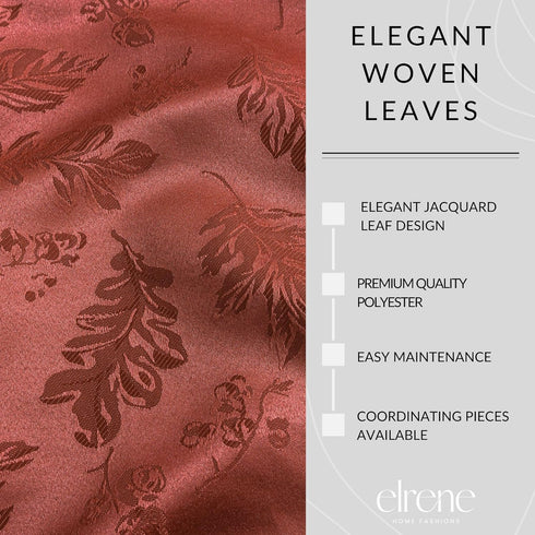 Elrene Home Fashions Elegant Woven Leaves Jacquard Damask Wrinkle Resistant Tablecloth, 70" x 70", Round, Spice Red...