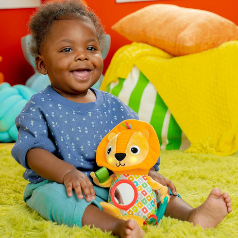 Bright Starts Huggin’ Lights Musical Light Up Toy for Stroller and On-The-Go - Lion - Unisex, Newborn +...
