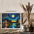 Posterizer 1 pcs- quaint old village-building in nature-night sky 6-Landscape & Nature Art-Floral Botanical Art- Decor for Home & Office- unframed...