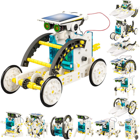 STEM 13-in-1 Solar Power Robots Creation Toy, Educational Experiment DIY Robotics Kit, Science Toy Solar Powered Building Robotics Set Age 8-12 fo...