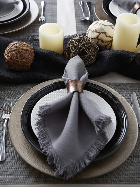 DII PVC Tabletop Collection Placemat Set, Rectangle, 13x17.25, Gray, 6 Piece...