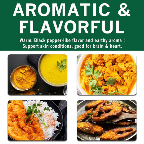 SPICES VILLAGE Turmeric Powder (8 oz) - Natural Pure Ground Turmeric Root with Curcumin, Indian Raw Turmeric, Great for Tea or Latte - Kosher Cert...