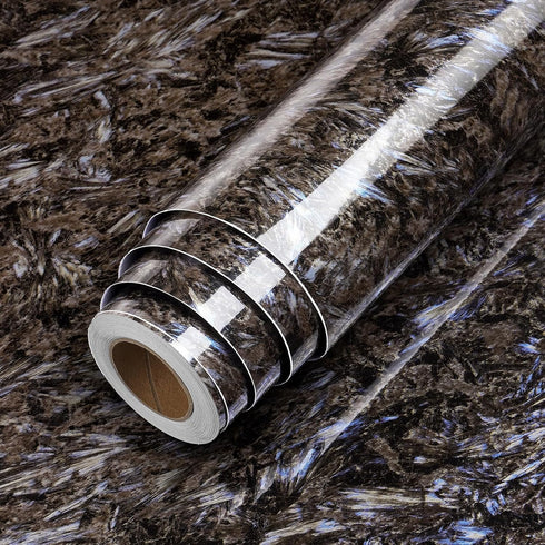 LACHEERY Black Blue Marble Contact Paper for Countertops Waterproof Wallpaper for Bathroom Countertop Peel and Stick Abstract Wallpaper Marble Vin...