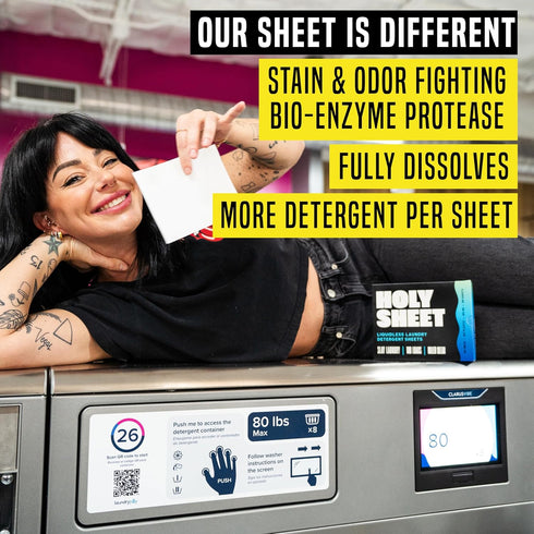 Laundry Detergent Sheets, Fragrance-Free, Hypoallergenic, Eco & Earth Friendly, No Plastic Jug, Pre-measured, Concentrated sheet, Mess Free, Light...