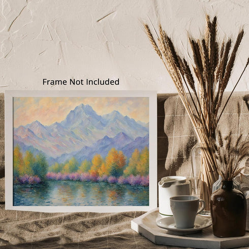 Posterizer 1 pcs- mountains and trees beautiful landscape nature 3-Landscape & Nature Art-Floral Botanical Art- Decor for Home & Office- unframed ...