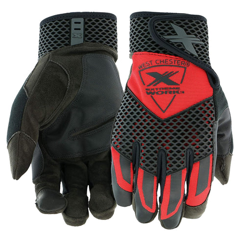 West Chester Extreme Work® 88203 Knuckle KnoX Gloves – Large, Black/Red Safety Performance Gloves w/S-Shaped Palm, XLock Cuff, XTouch Index Finger...