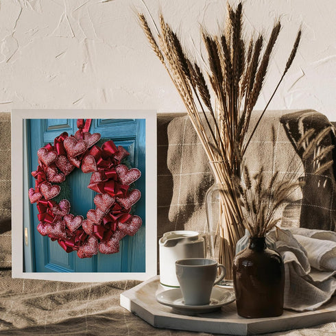 Posterizer 1 pcs-cute DIY Valentine’s Day themed wreath poster-Romantic Art-Holiday Poster Collection-Gift for Couples boyfriend girlfriend Husban...
