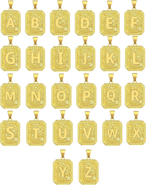Initial Letter Pendant Necklace for Men Women 18K Gold Plated Rope Chain Necklace 20 Inches Initial Necklaces for Men...