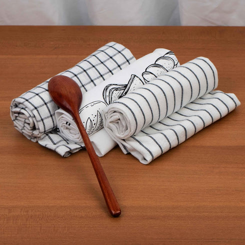 Kitchen Tea Towels for Baking Sourdough| Flour Sack Towels| Cotton Decorative Kitchen Towels| Flour Sack Dish Towels for Kitchen|100% Cotton Black...