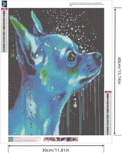 Zimal DIY 5D Diamond Painting Chihuahua Pet Dog Mosaic Puzzle Diamond Full Round Diamond Embroidery Cross Stitch Sticker 11.8 x 15.8 Inch...
