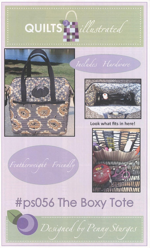 Quiltsillustrated The Boxy Tote Sewing Pattern Fits Singer Featherweight Sewing Machine: 14 Inches x 11 inches x 12 Inches, Includes Two Metal Sta...