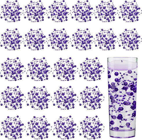 Tondiamo 24 Pcs Artificial Pearl String for Floating Candle Faux Pearls Beads String Party Garland Decoration for Vases Filler Wedding Centerpiece...