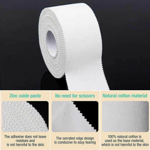 (3 Pack) White Athletic Sports Tape, Very Strong Easy Tear No Sticky Residue Tape for Athlete & Sport Trainers & First Aid Injury Wrap,Suitable fo...