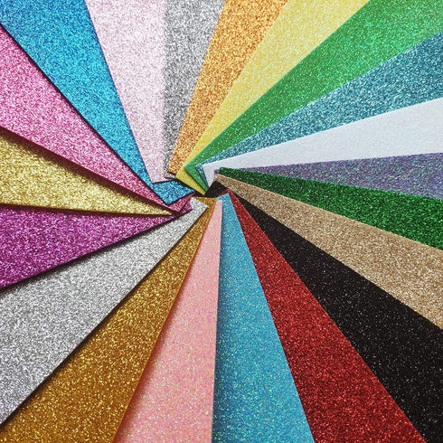 Misscrafts 20pcs Glitter Felt Sheets Solid Glitter Fabric 21 x 30cm Craft Felt 20 Colors for DIY Bag Hair Clips Hat Making...