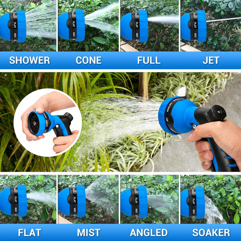 NGreen Garden Hose Sprayer Nozzle - Water Spray with 8 Adjustable Patterns, Impact Resistant and Non-Slip for Watering Plants, Pets Bathing and Cl...