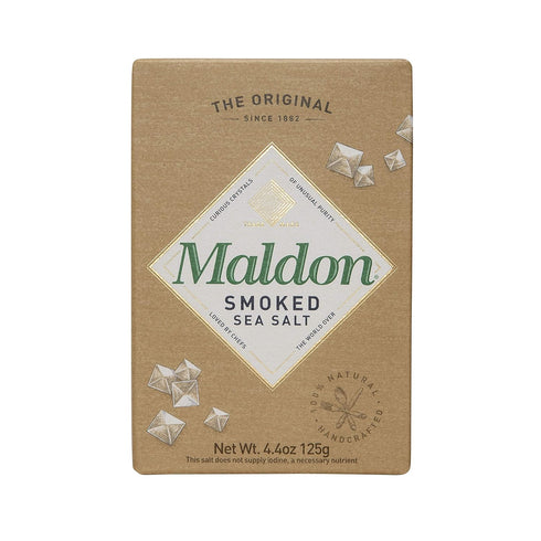Maldon Salt, Smoked Sea Salt Flakes, 4.4 oz (125 g), Kosher, Natural, Gently Smoked Over Oak, Handcrafted, Gourmet, Pyramid Crystals, 2 Count...