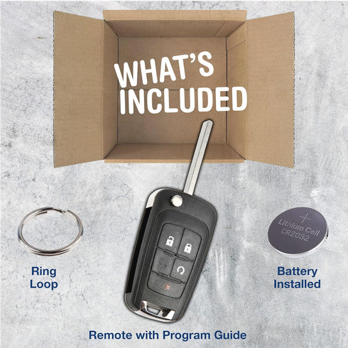 KeylessOption Key Fob Replacement for 2010 2011 2012 2013 2014 2015 2016 2017 2018 2019 GMC Terrian Buick Encore Chevrolet Impala Sonic Remote, 4-...