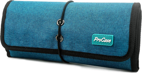 ProCase Electronic Organizer Cord Pouch, Travel Cable Charger Phone Accessories Bag Organizer Roll up Tech Carrying Case for USB Cables SD Memory ...