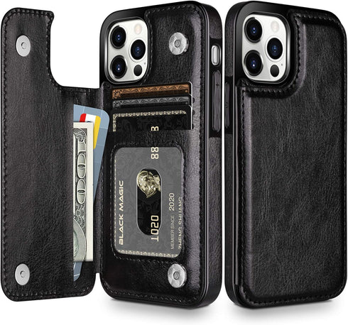 HianDier Wallet Case Compatible with iPhone 12 Pro MAX Case 5G 6.7-inch Slim Protective with Credit Card Slot Holder Flip Folio Soft PU Leather Ma...