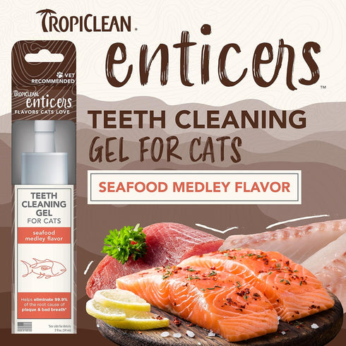 TropiClean Enticers Seafood Medley Teeth Cleaning | Gel 2oz...