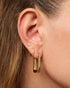 PAVOI 14K Gold Plated Sterling Silver Posts U-Shaped Link Hoop Earrings for Women | Lightweight Long Huggies Earrings...
