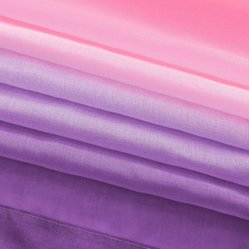 Pink and Purple Curtains for Girls Bedroom Decor Set 1 Single Panel Pocket Window Voile Pastel Sheer Ombre Rainbow Curtain for Kid Room Decoration...