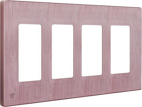 ENERLITES Elite Series Screwless Decorator Wall Plate Child Safe Outlet Cover, Gloss Finish, Size 4-Gang 4.68" H x 8.30" L, Unbreakable Polycarbon...