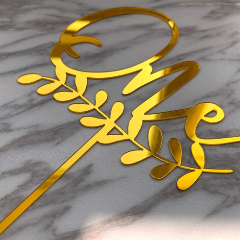 Gold Shiny 1st Birthday Topper - Acrylic Number One Smash Cake Topper Decoration For Baby Shower Photo Booth Props, First Birthday and Anniversary...