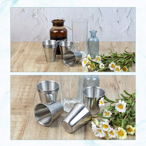 Framendino, 6 Pack Metal Shot Glasses Coffee Stainless Steel Vessel Drinking Tumbler Water Whisky Vodka 2 Ounce/70 ml...