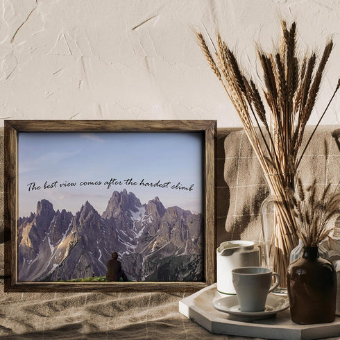 Posterizer 1 pcs-The best view comes after the hardest climb-Motivational & Inspirational Art-Quotes and Poems-Decor for Home & Office- UNFRAMED W...