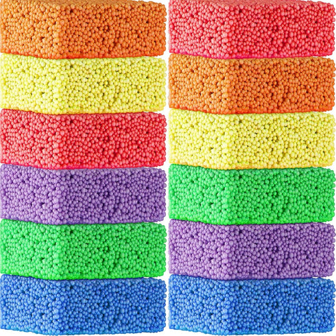 Shappy 12 Blocks Modeling Foam Clay for Kids Pluffle Playfoam Clay Foam Beads for Education Preschool Toys for Kids Develop Creativity DIY Art Cra...