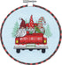 Dimensions Red Truck and Holiday Gnomes Christmas Counted Cross Stitch Kit, 6" D, 14 Cnt. Light Blue Aida 6 Piece...