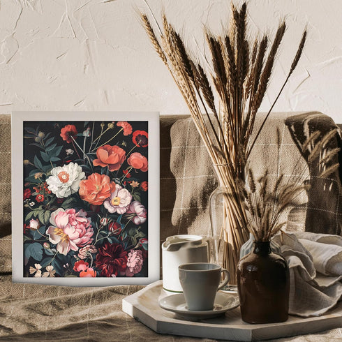 Posterizer 1 pcs-pink and red big flowers-Floral & Botanical Art-Abstract & Modern Art-Gift for Men Women Entrepreneur Teens-Decor for Home & Offi...