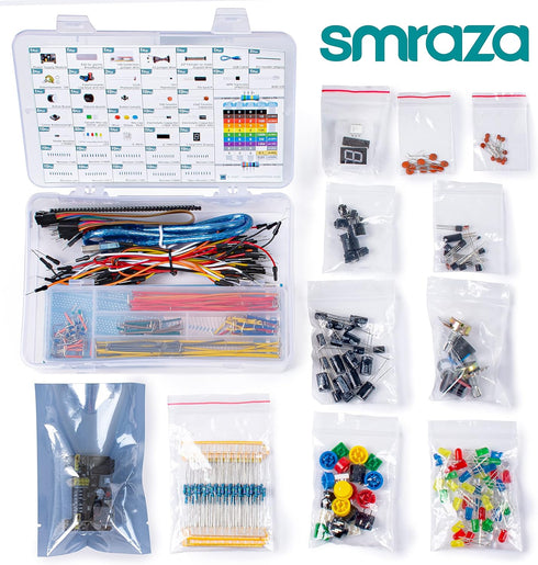 Electronics Component Fun Kit for Arduino with Power Supply Module, Jumper Wire,Precision Potentiometer,830 tie-Points Breadboard Compatible with ...