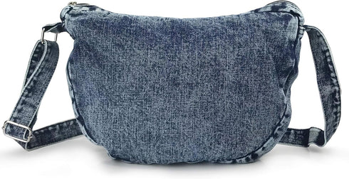 Denim Indigo Hobo Cross Body Bag Womens Shoulder Bag...