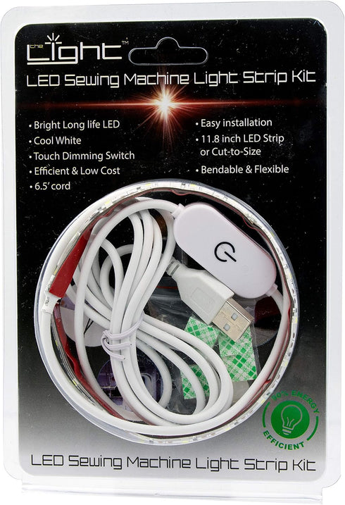 the Light, LED Sewing Machine Light Strip Kit - 12 Inch Cut-to-Fit LED Strip w/18 Bright White LEDs, Smart-Touch Dimmer and 6 Foot USB Power Cord...