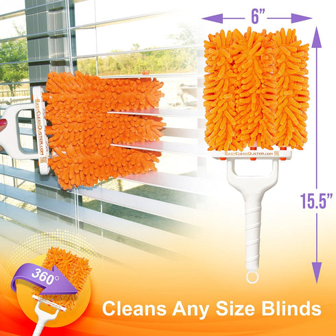 EasyClean Microfiber Duster for Blinds - Multi-Surface Microfiber Dusters for Cleaning - Blind Cleaner Duster Tool - Baseboard Cleaner Tool with H...