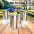 Camping Cup 16oz (4 Pack) Camping Gift for Him Father Stackable Metal Mug Pint Cup 18/8 Stainless Steel Cup for Outdoor Picnic Hiking Fishing Surf...