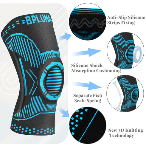 Bpluma Knee Brace for Knee Pain Men and Women, Knee Compression Sleeve for Torn Meniscus, Arthritis, Joint Pain?Knee Support for Working Out, Runn...