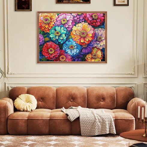 500 Piece Puzzle for Adults Puzzle Flowers, Recycled Cardboar Jigsaw Puzzles 500 Pieces Children Elderly, Family Activity Game Great Gift for Mom ...