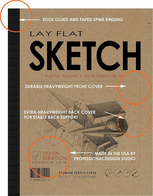 Design Ideation Lay Flat Sketch. Removable Sheet Sketchbook. Premium Paper. Smart-Bind Reinforced Lay Flat Binding. (8.5" x 11") LF-2550-LS...