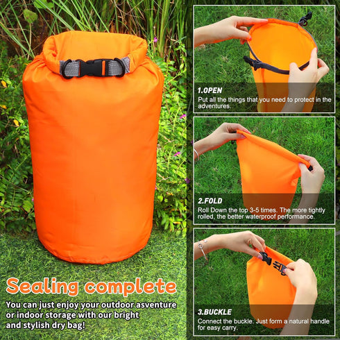 Desoto Waterproof Dry Bag 2 packs, 10L/20L/40L/70L Dry Sack Lightweight Portable, Dry Storage Bag to Keep Gear Dry Clean for Kayaking, Gym, Hiking...